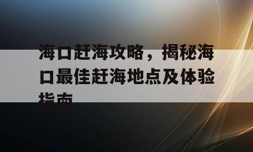 海口赶海攻略，揭秘海口最佳赶海地点及体验指南