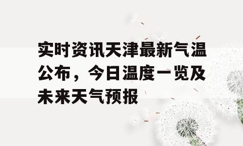 实时资讯天津最新气温公布，今日温度一览及未来天气预报