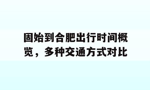 固始到合肥出行时间概览，多种交通方式对比
