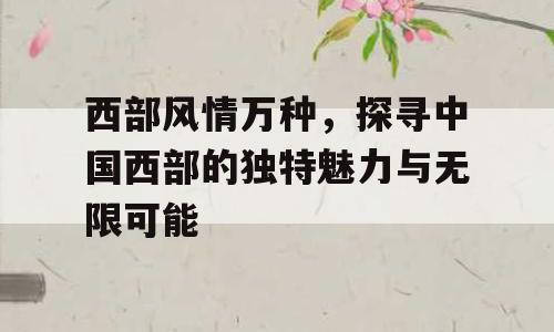 西部风情万种，探寻中国西部的独特魅力与无限可能