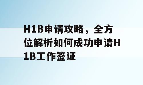 H1B申请攻略，全方位解析如何成功申请H1B工作签证
