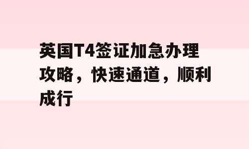 英国T4签证加急办理攻略，快速通道，顺利成行