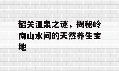韶关温泉之谜，揭秘岭南山水间的天然养生宝地
