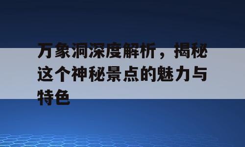 万象洞深度解析，揭秘这个神秘景点的魅力与特色