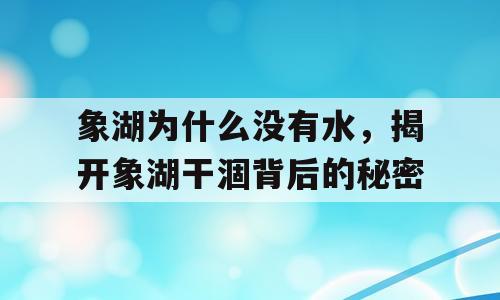 象湖为什么没有水，揭开象湖干涸背后的秘密