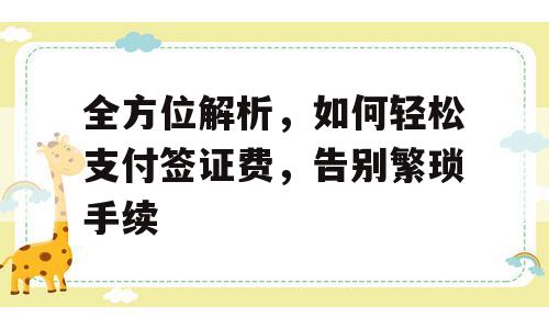 全方位解析，如何轻松支付签证费，告别繁琐手续