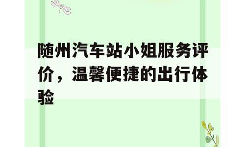 随州汽车站小姐服务评价，温馨便捷的出行体验