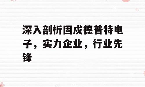 深入剖析固戍德普特电子，实力企业，行业先锋