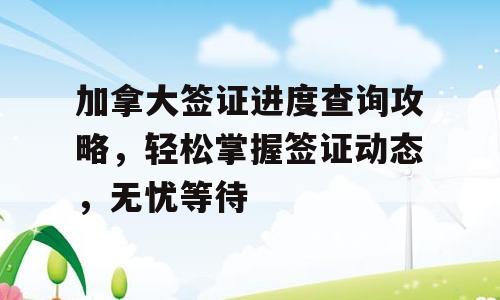 加拿大签证进度查询攻略，轻松掌握签证动态，无忧等待