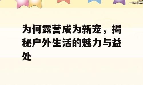 为何露营成为新宠，揭秘户外生活的魅力与益处