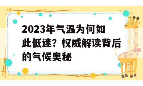 2023年气温为何如此低迷？权威解读背后的气候奥秘