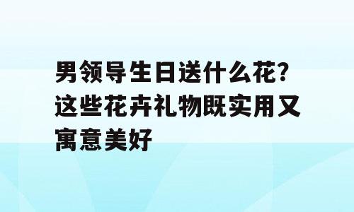 男领导生日送什么花？这些花卉礼物既实用又寓意美好
