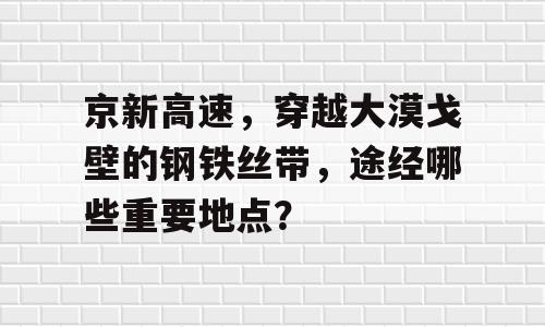京新高速，穿越大漠戈壁的钢铁丝带，途经哪些重要地点？