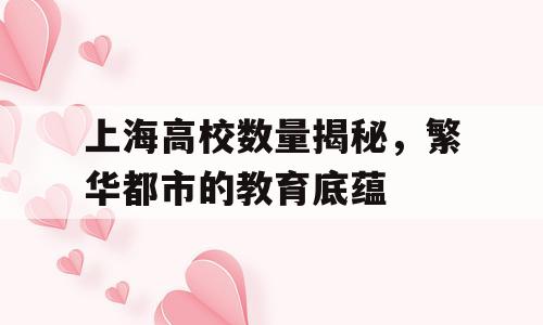 上海高校数量揭秘，繁华都市的教育底蕴
