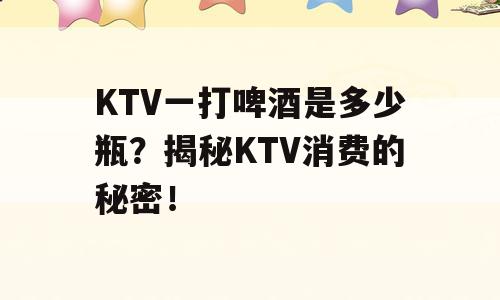 KTV一打啤酒是多少瓶？揭秘KTV消费的秘密！