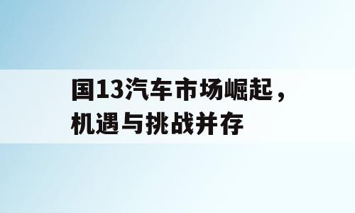 国13汽车市场崛起，机遇与挑战并存
