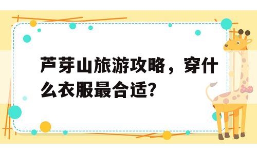 芦芽山旅游攻略，穿什么衣服最合适？