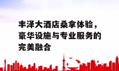丰泽大酒店桑拿体验，豪华设施与专业服务的完美融合