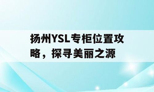 扬州YSL专柜位置攻略，探寻美丽之源