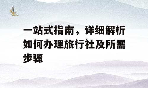 一站式指南，详细解析如何办理旅行社及所需步骤