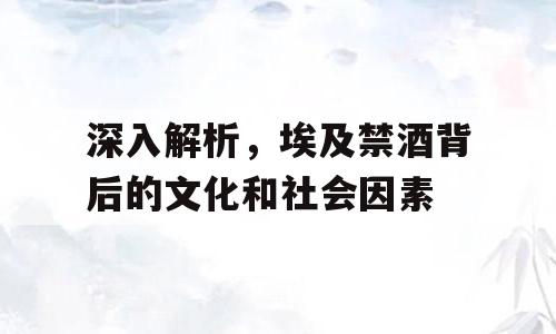 深入解析，埃及禁酒背后的文化和社会因素