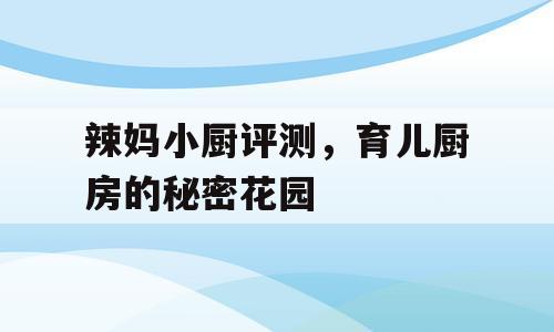 辣妈小厨评测，育儿厨房的秘密花园