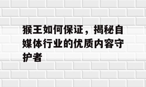 猴王如何保证，揭秘自媒体行业的优质内容守护者