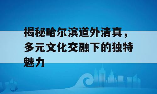 揭秘哈尔滨道外清真，多元文化交融下的独特魅力