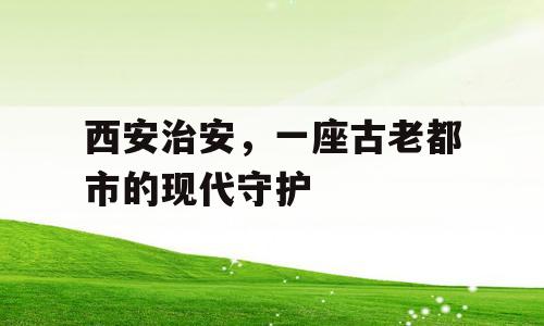 西安治安，一座古老都市的现代守护