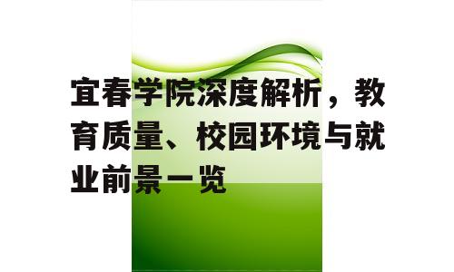 宜春学院深度解析，教育质量、校园环境与就业前景一览