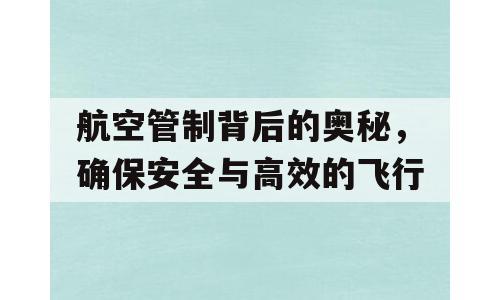航空管制背后的奥秘，确保安全与高效的飞行