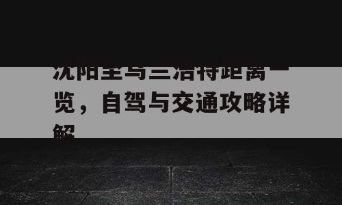 沈阳至乌兰浩特距离一览，自驾与交通攻略详解