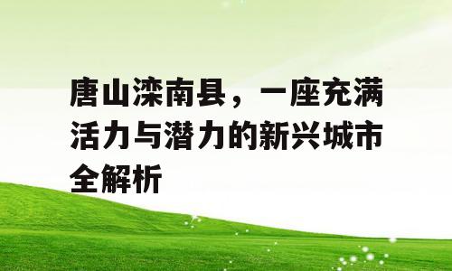 唐山滦南县，一座充满活力与潜力的新兴城市全解析