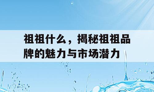 祖祖什么，揭秘祖祖品牌的魅力与市场潜力