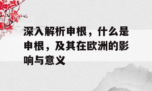 深入解析申根，什么是申根，及其在欧洲的影响与意义