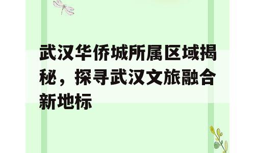 武汉华侨城所属区域揭秘，探寻武汉文旅融合新地标
