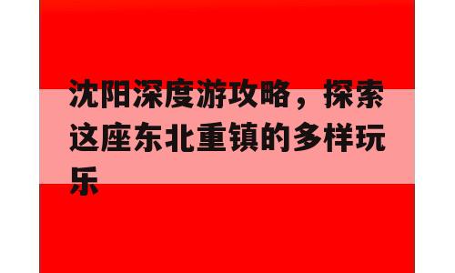 沈阳深度游攻略，探索这座东北重镇的多样玩乐
