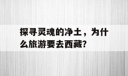 探寻灵魂的净土，为什么旅游要去西藏？