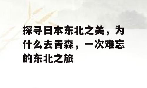探寻日本东北之美，为什么去青森，一次难忘的东北之旅