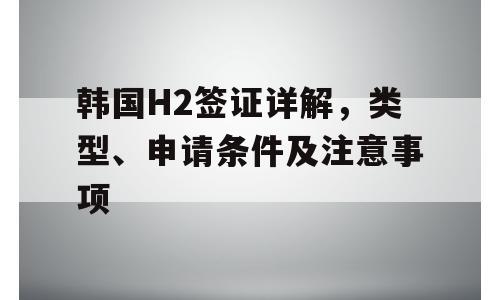 韩国H2签证详解，类型、申请条件及注意事项