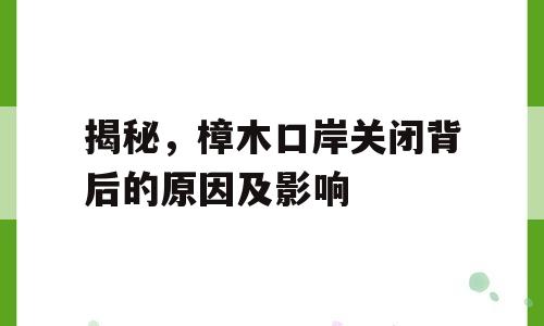 揭秘，樟木口岸关闭背后的原因及影响
