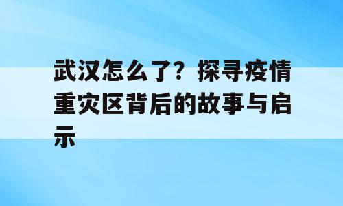 武汉怎么了？探寻疫情重灾区背后的故事与启示