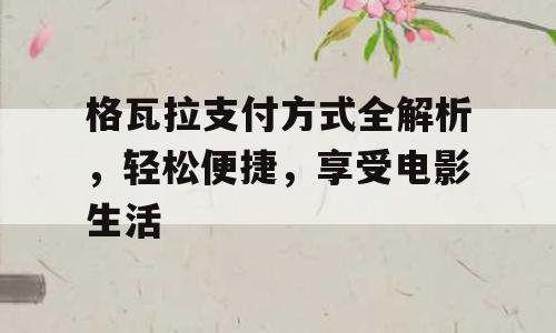 格瓦拉支付方式全解析，轻松便捷，享受电影生活