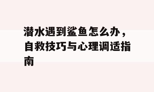 潜水遇到鲨鱼怎么办，自救技巧与心理调适指南