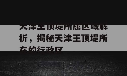 天津王顶堤所属区域解析，揭秘天津王顶堤所在的行政区