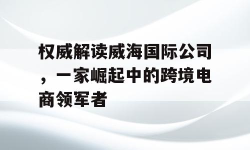 权威解读威海国际公司，一家崛起中的跨境电商领军者