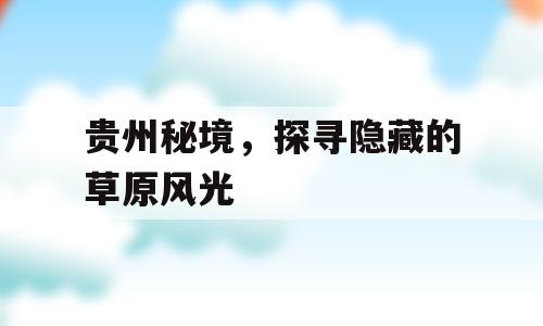 贵州秘境，探寻隐藏的草原风光