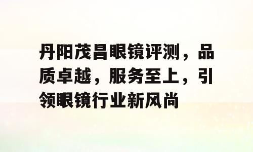 丹阳茂昌眼镜评测，品质卓越，服务至上，引领眼镜行业新风尚