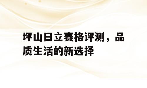 坪山日立赛格评测，品质生活的新选择