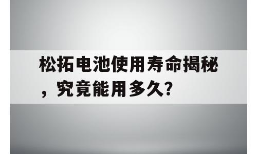 松拓电池使用寿命揭秘，究竟能用多久？